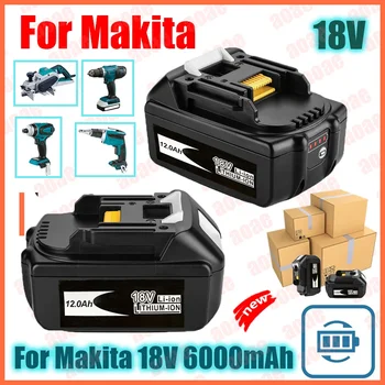 Za Makita Original 18V 6000MAH 6.0 AH Akumulatorska električno Orodje lučke LED za Baterijo Litij-Ionska Zamenjava LXT BL1860B BL1860 BL1850