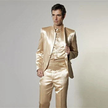 Čudovita Vintage Bež Vrh Mens Formalnih Poslovnih Jopič Stranko Poroko Ženina Jopičem Slim Fit 3 Kos Suknjič Hlače Kostum Homme