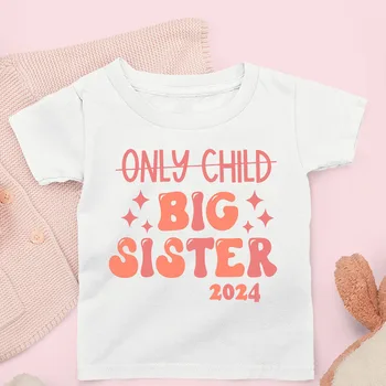 Otroci T-shirt 2024 Velika Sestra Otrok Rokavi Dojencek Napoved Srajce Dekle Obleko Velika Sestra je Treba Obleko Malčka, Kratke Majice
